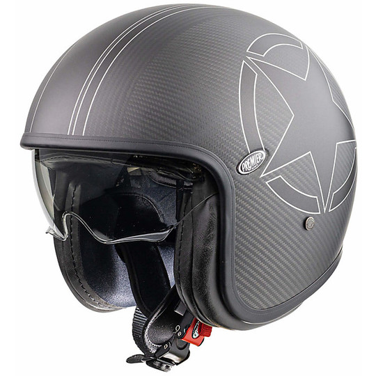 Vintage Carbon Jet Motorcycle Helmet Premier VINTAGE EVO Star Carbon BM Matt