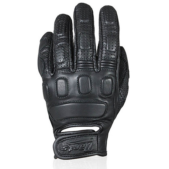 Vintage Darts Sunset Black Leather Motorcycle Gloves