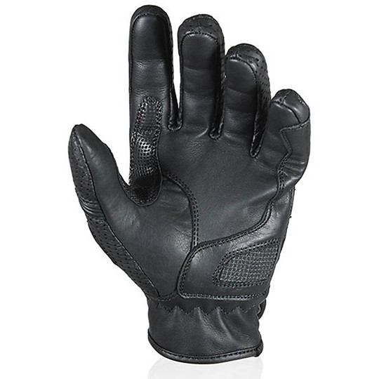Vintage Darts Sunset Black Leather Motorcycle Gloves