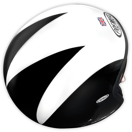 VINTAGE EVO Retro White Black Vintage Motorcycle Jet Helmet