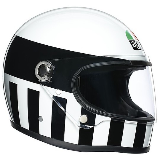 Vintage Full Face Helmet AGV Legend Multi INVICTUS White Black