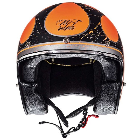Vintage Helm MT Helme Le Mans Helm SV 2 FLAMING A0 Schwarz Orange Fluo