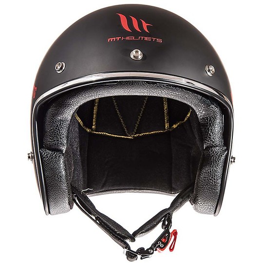 Vintage Helmet Helmet MT Helmets Le Mans SV 2 DEVENIRE A0 Black Matt Red