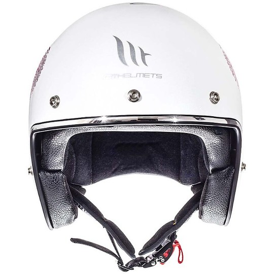 Vintage Helmet Helmet MT Helmets Le Mans SV 2 Love A0 White Pink