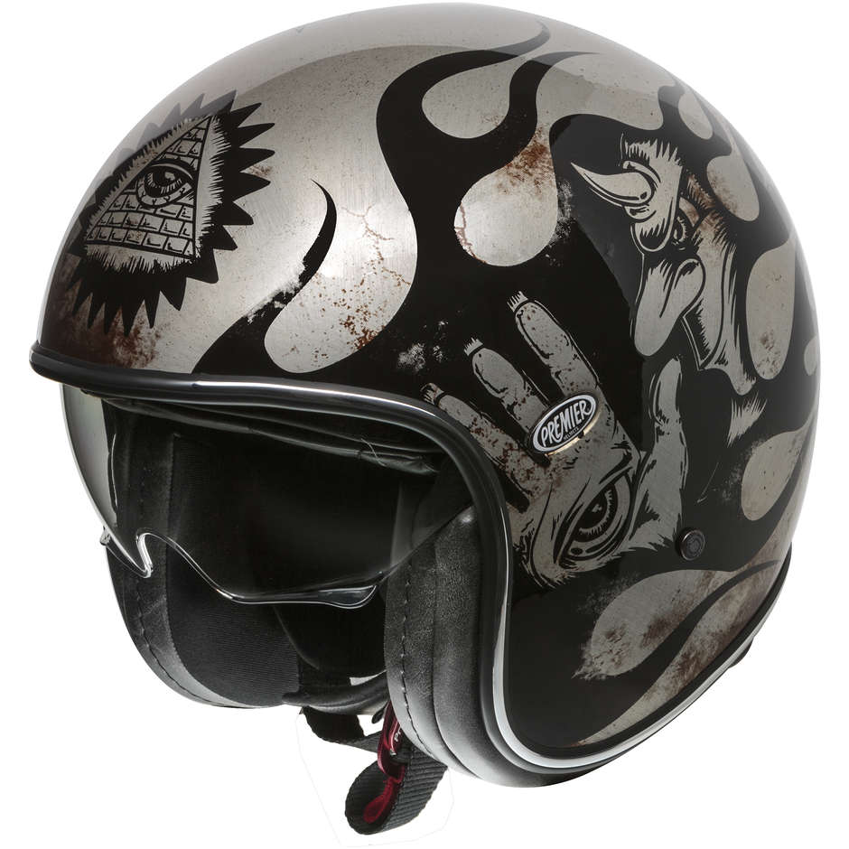 Vintage Jet Motorcycle Helmet in Premier VINTAGE EVO BD Titanium Fiber