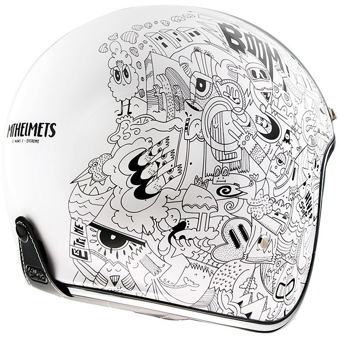 Vintage Jet Motorcycle Helmet MT Helmets Le Mans 2 SV EXTREME A0 Glossy Pearl White