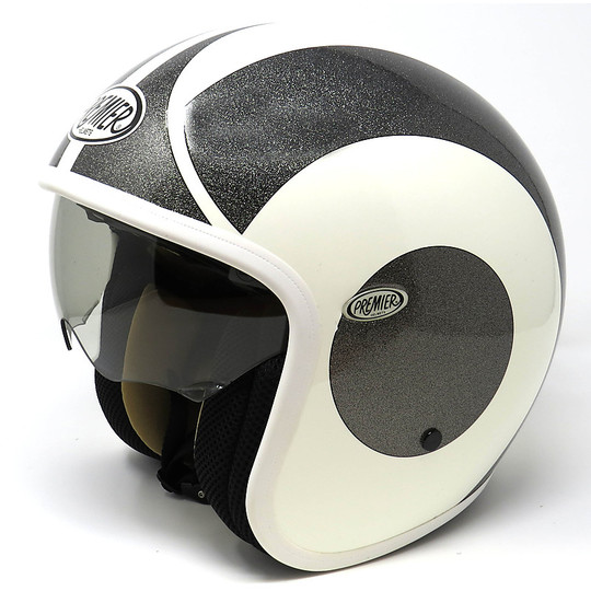 Vintage Moto Jet Helmet in Vintage Fiber Glitter Gray