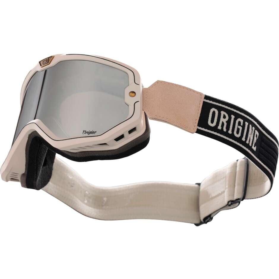 Vintage Motorcycle Goggles Mask Origin FLORENCE Radical Black Silver Mirror Lens