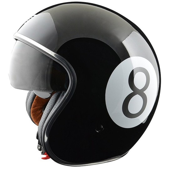 Vintage Motorcycle Helmet Jet Sprint Origin 8 Baller With visor Interior