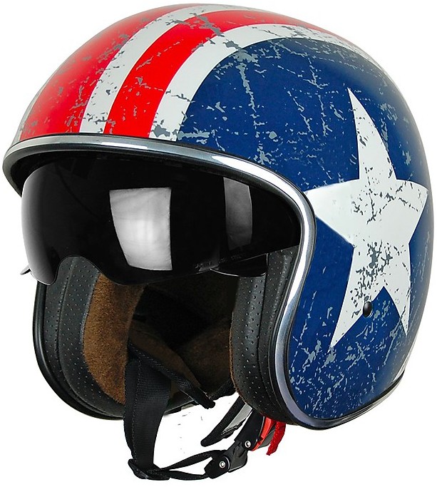 Vintage Motorcycle Helmet Jet Sprint Source Rebel Star visor Interior For Sale Online
