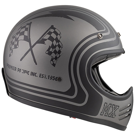 Vintage Premier MX BTR17 BM Gray Integral Motorcycle Helmet