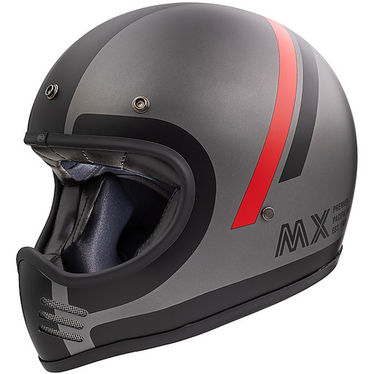 Vintage Premier MX DO17 BM Gray Integral Motorcycle Helmet