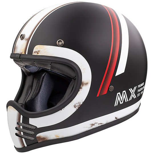 Vintage Premier MX DO92 Old Style BM Motorcycle Integral Helmet Matte Black