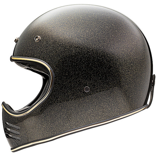Vintage Premier MX GLITTER GOLD Motorcycle Helmet