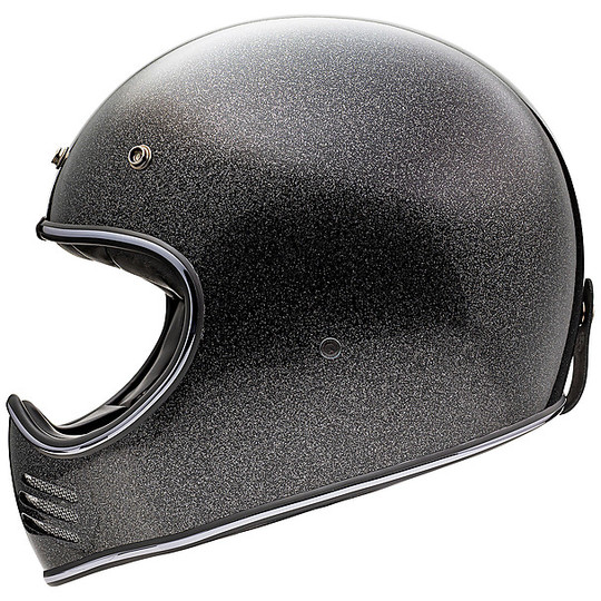 Vintage Premier MX GLITTER SILVER Motorcycle Helmet
