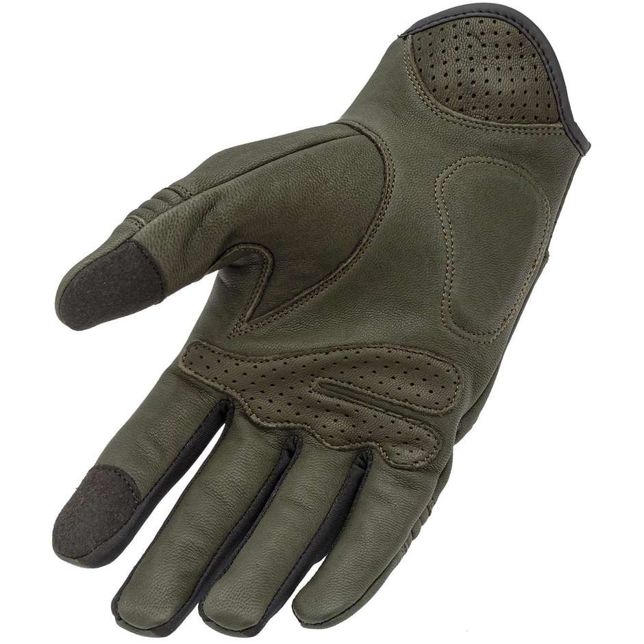 Vintage Tucano Urbano GIG Pro Dark Green Leather Motorcycle Gloves