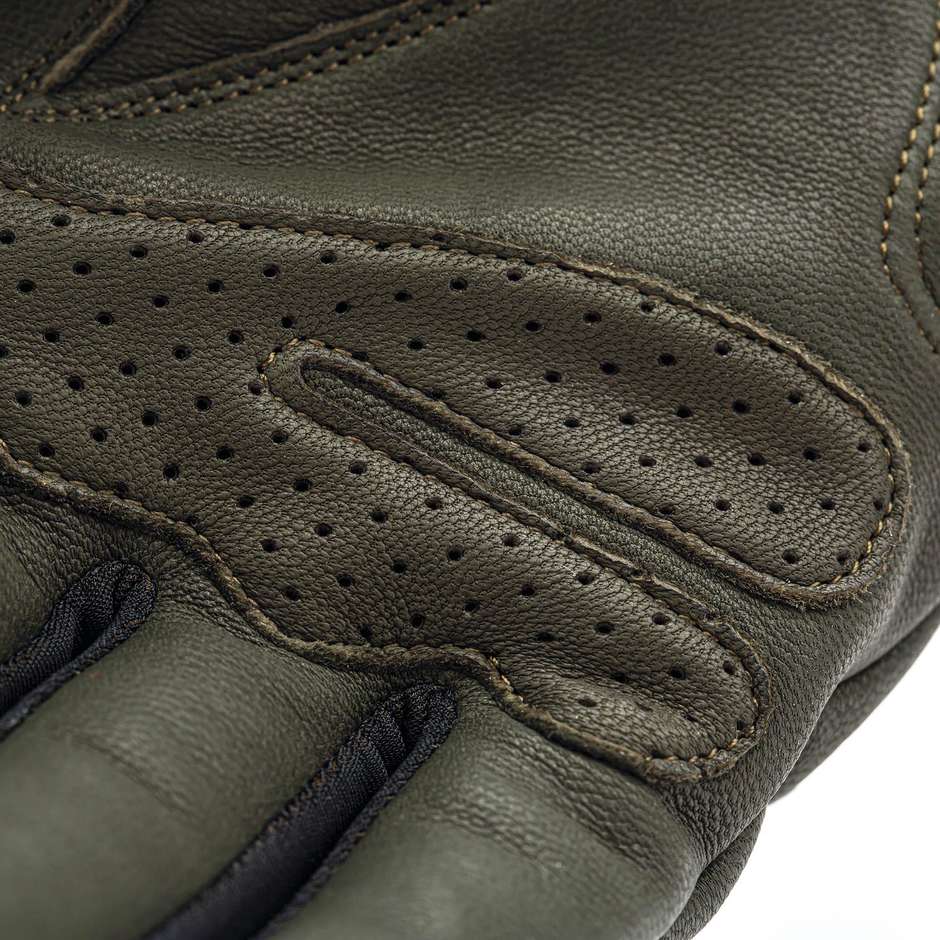 Vintage Tucano Urbano GIG Pro Dark Green Leather Motorcycle Gloves