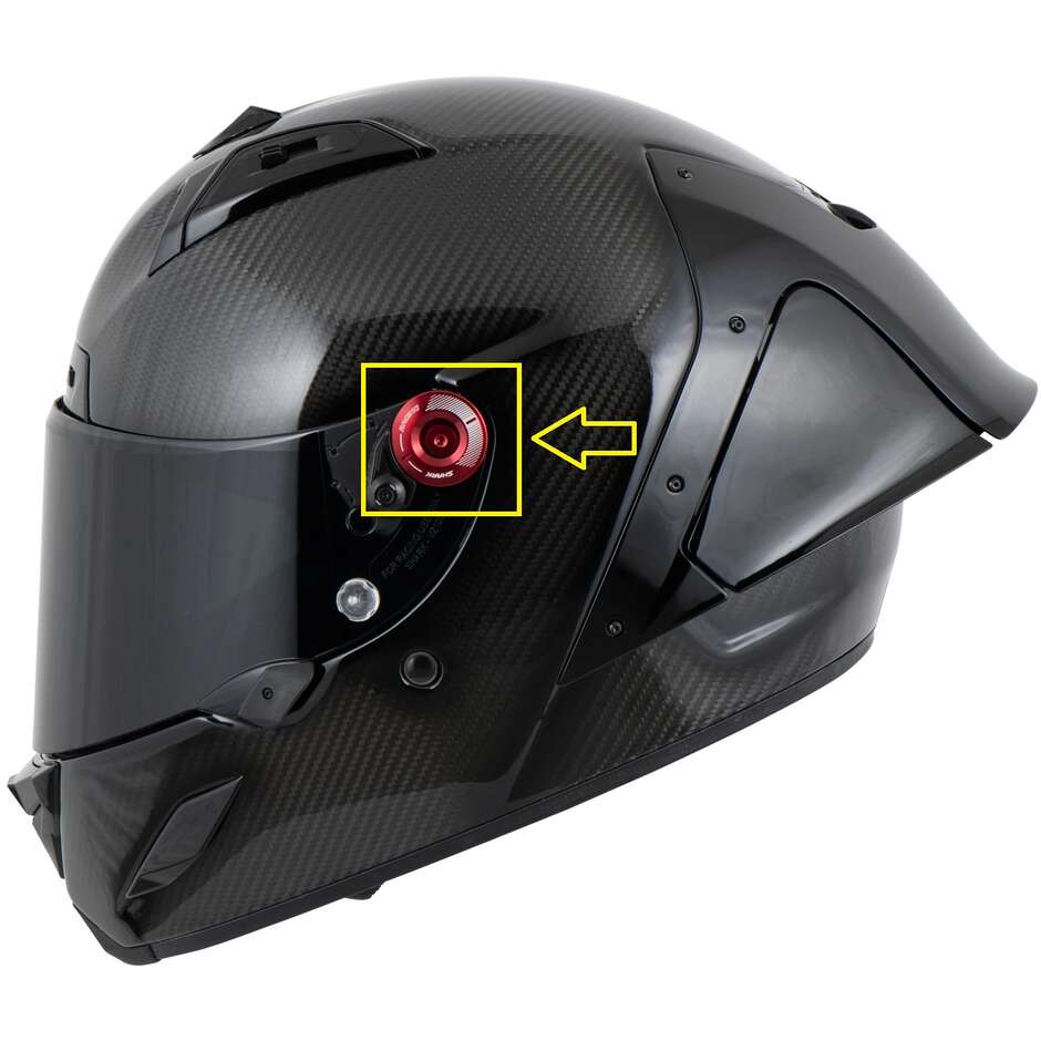 Vis de fixation de visière rouge requin pour casque AERON GP