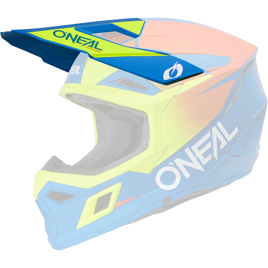 Visiera O'NEAL 3SRS Per Casco SOLID Blu Arancio Giallo Fluo
