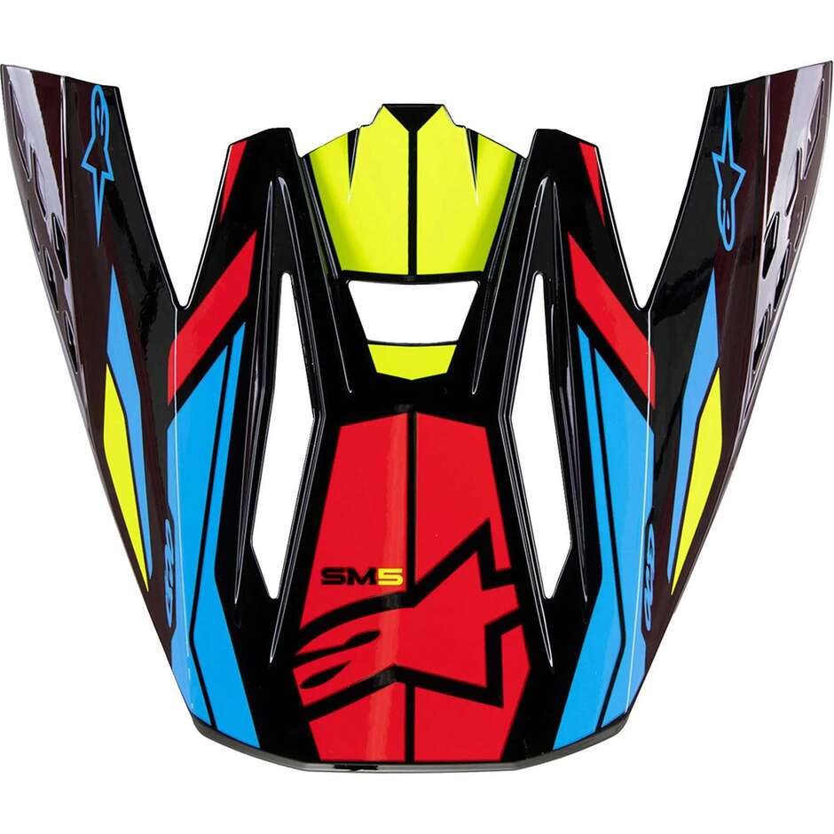 Visiera Per Casco Alpinestars S-M5 22.06 ACTION 2 Nero Giallo Fluo Rosso Brillante