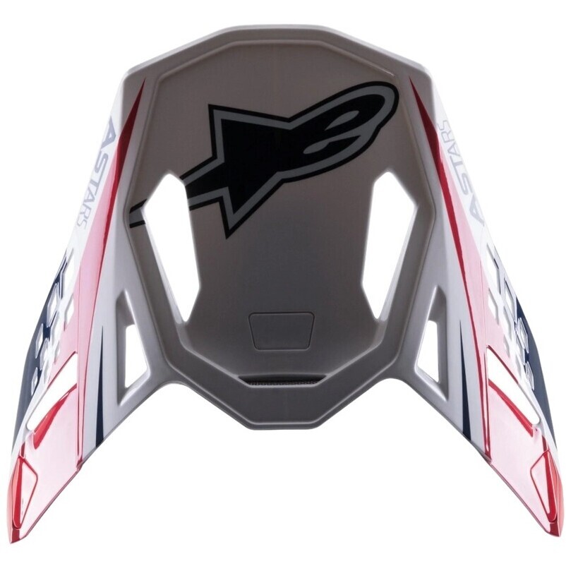 Visiera Per Casco Motocross Alpinestars Supertech M10 VISOR CARBON META2 Bianco Rosso Blu Lucido