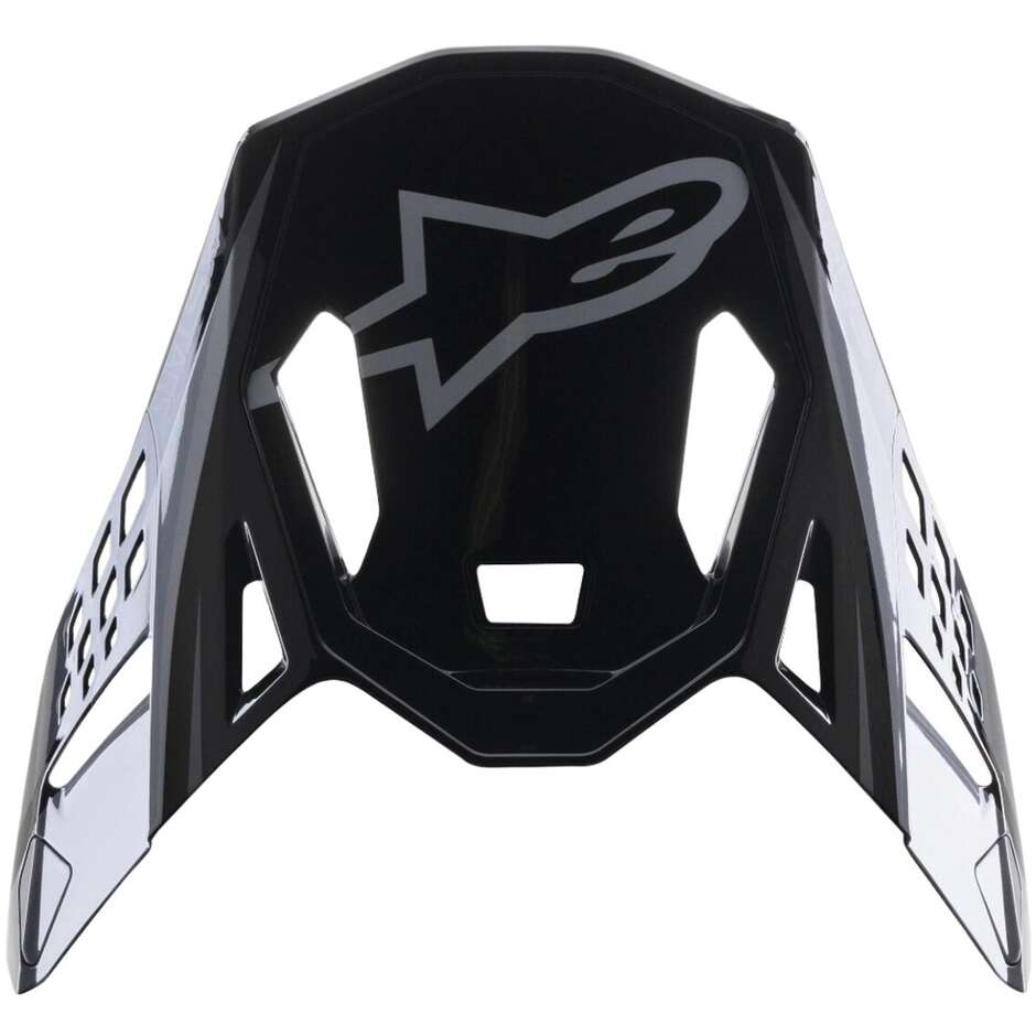 Visière Alpinestars Supertech M10 Carbon Meta2 pour casque de motocross, noire et grise brillante