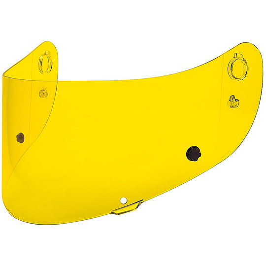 Visière jaune préparée pour le démontage du casque Icon AIRFRAME PRO & AIRMADA