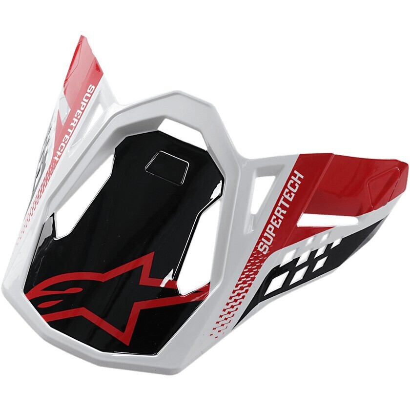 Visière triple pour casque Alpinestars Supertech M8, noir, rouge et blanc