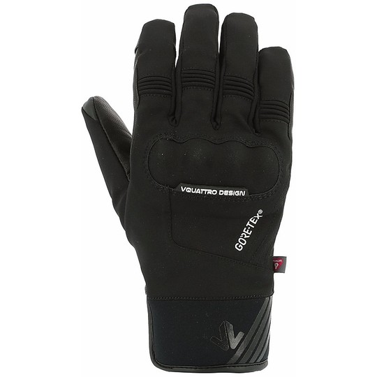 VK Melbourne GTX Black Leather Motorcycle Gloves