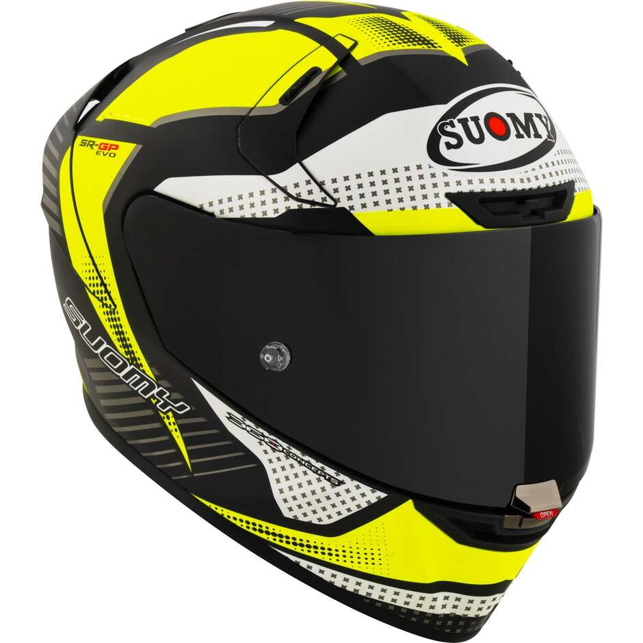 Vollgesichts-Rennmotorradhelm Suomy SR-GP EVO AIRSPEED Gelb Weiß