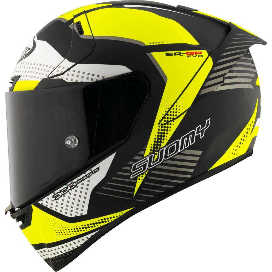 Vollgesichts-Rennmotorradhelm Suomy SR-GP EVO AIRSPEED Gelb Weiß