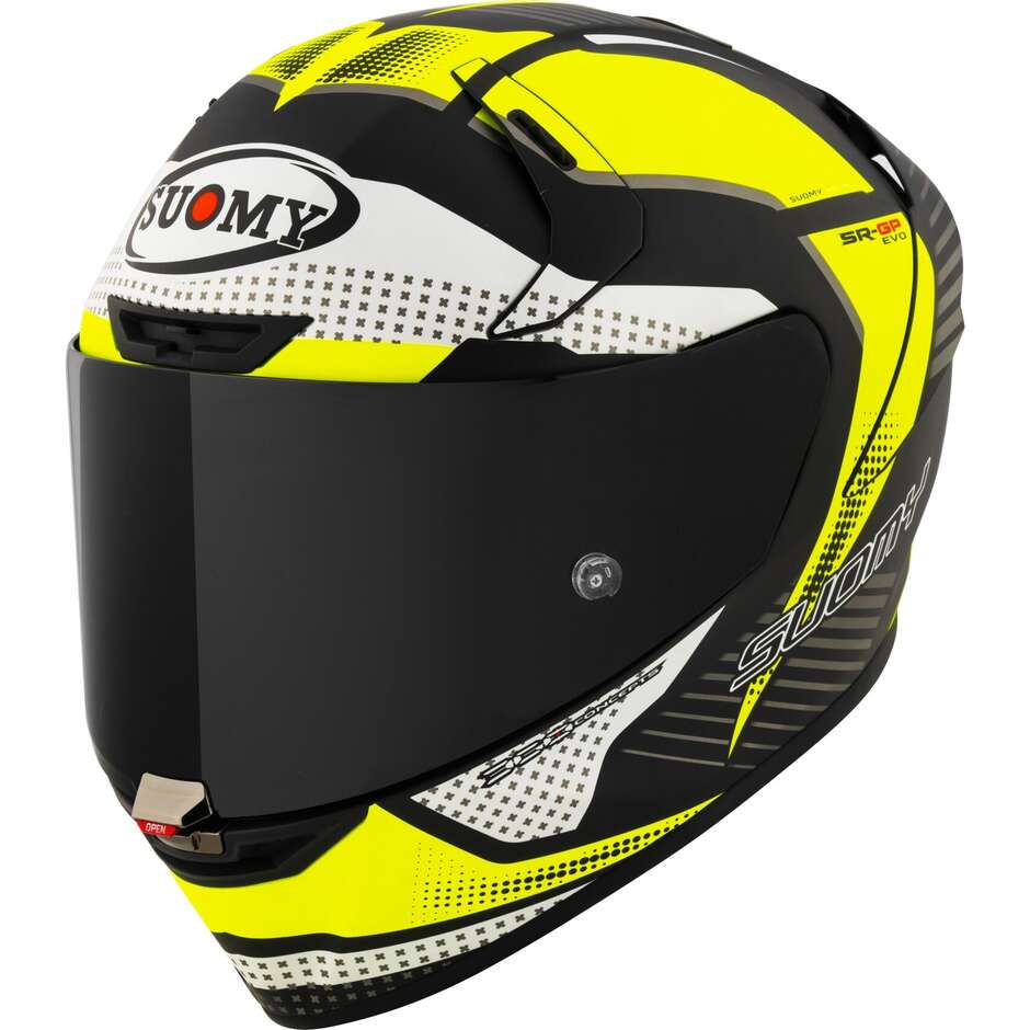 Vollgesichts-Rennmotorradhelm Suomy SR-GP EVO AIRSPEED Gelb Weiß