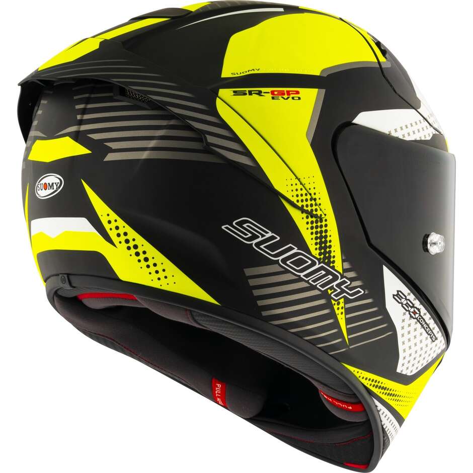Vollgesichts-Rennmotorradhelm Suomy SR-GP EVO AIRSPEED Gelb Weiß
