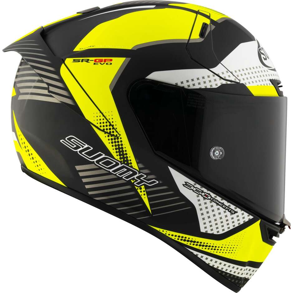 Vollgesichts-Rennmotorradhelm Suomy SR-GP EVO AIRSPEED Gelb Weiß