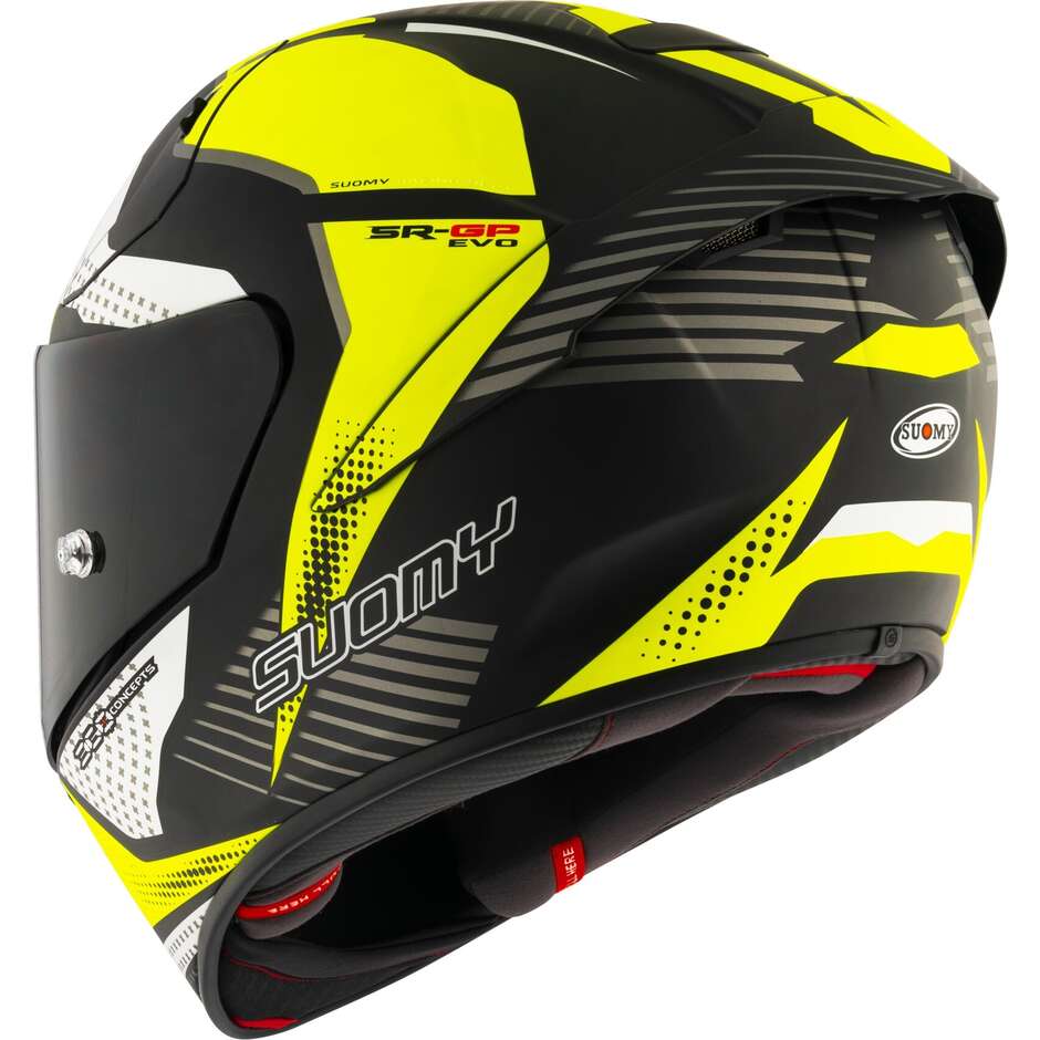Vollgesichts-Rennmotorradhelm Suomy SR-GP EVO AIRSPEED Gelb Weiß