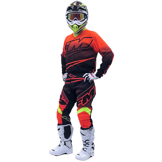 von Kid Moto Cross Enduro Jersey FM Racing X24 HERO Orange Schwarz