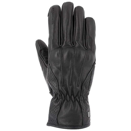 Vquaco City Vintaco 18 Black Leather Motorcycle Gloves