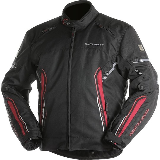 VQuattro BOLT All Season Touring Waterproof Motorcycle Jacket Black Red