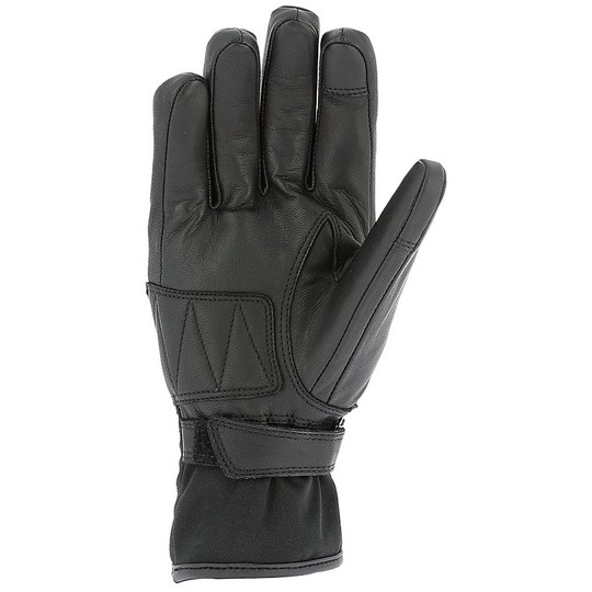 VQuattro BOSTON 18 Black Motorcycle Leather and Fabric Gloves