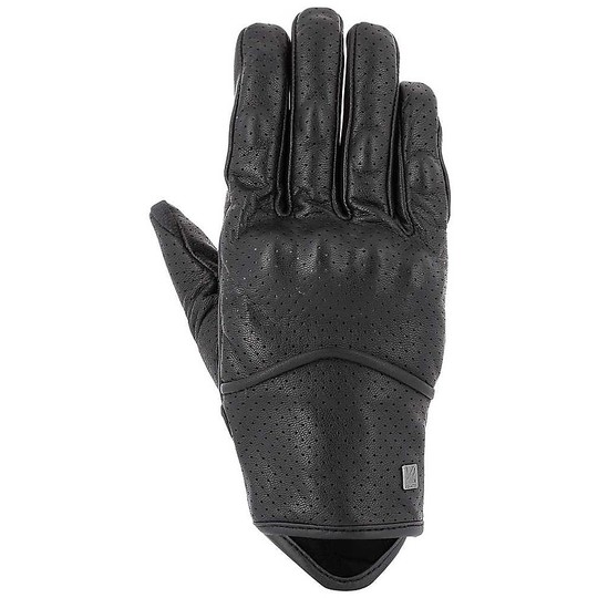 Vquattro City Aston Black Custom Leather Motorcycle Gloves