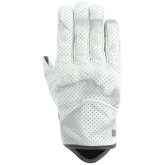 Vquattro City Aston White Custom Leather Motorcycle Gloves