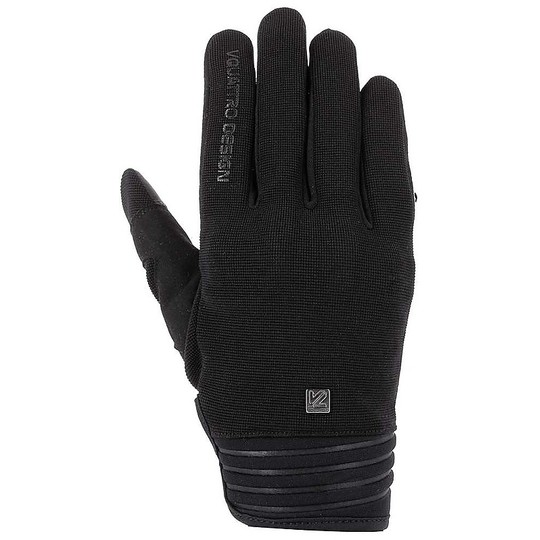 Vquattro City District 18 Black Fabric Motorcycle Gloves