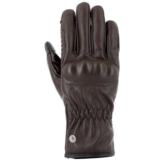 Vquattro City Dust 18 Brown Leather Motorcycle Gloves