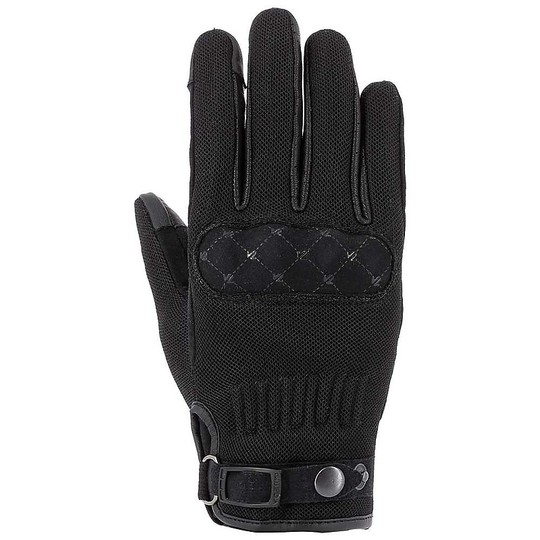 Vquattro City Eva 18 Lady Black Leather and Fabric Motorcycle Gloves