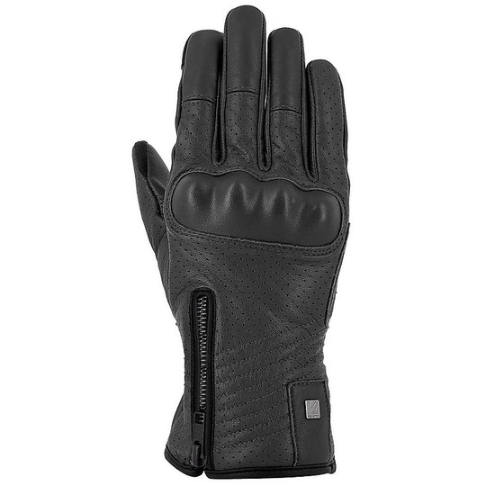 Vquattro City Hawk Black Leather Motorcycle Gloves