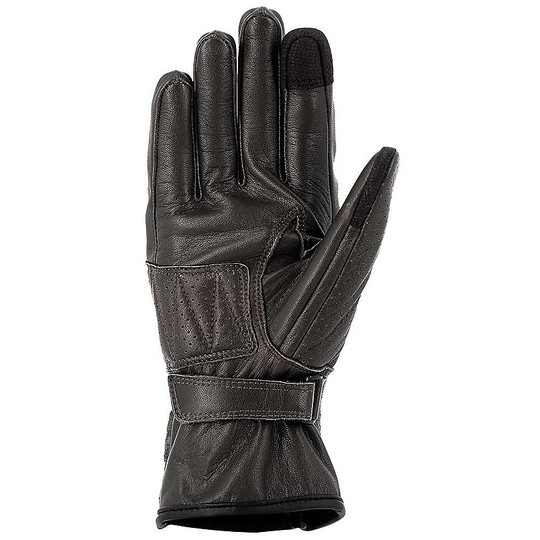 Vquattro City HAWK Leather Summer Motorcycle Gloves Chocolate