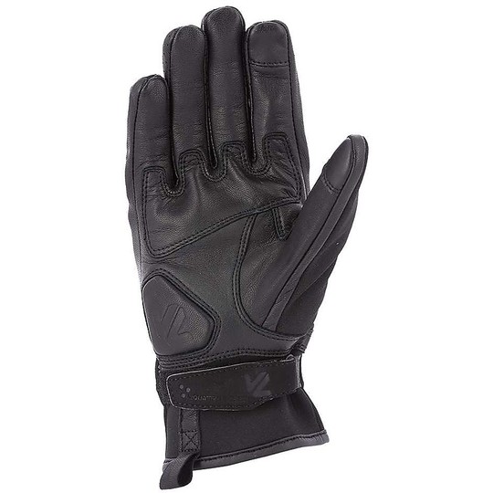 Vquattro City Summer Leather Gloves in Leather and Fabric VARRANO 19 Black