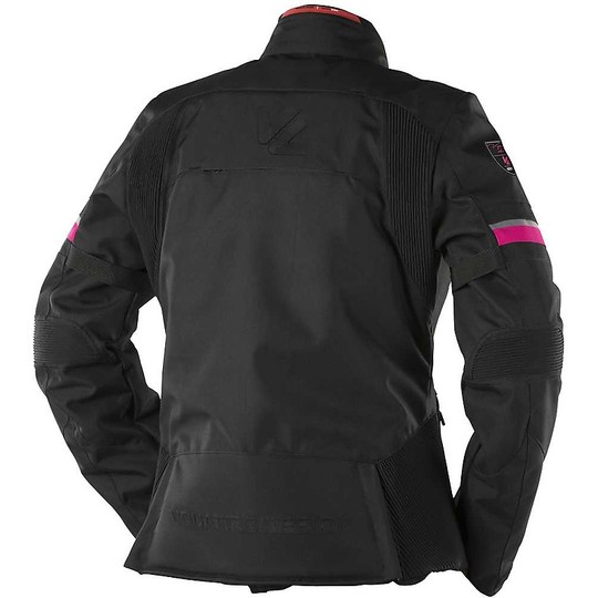 Vquattro Livia Fabric Motorcycle Jacket in Black Fuchsia