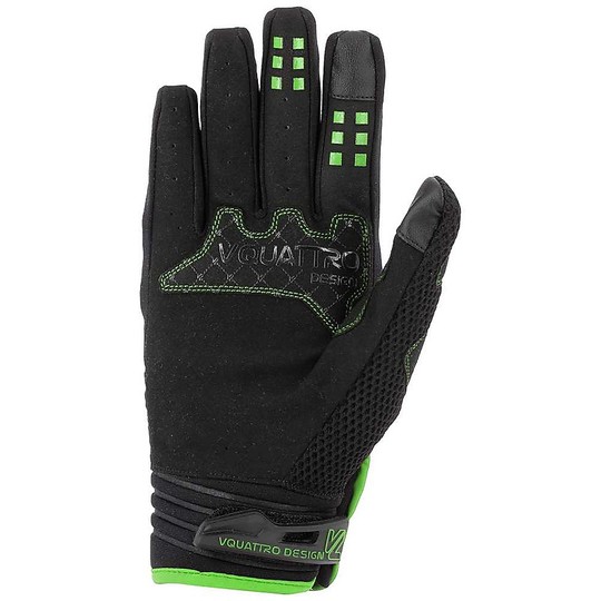 Vquattro MX Cross Enduro Motorcycle Gloves 18 Black Green