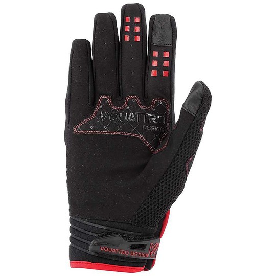 Vquattro MX Cross Enduro Motorcycle Gloves 18 Black Red